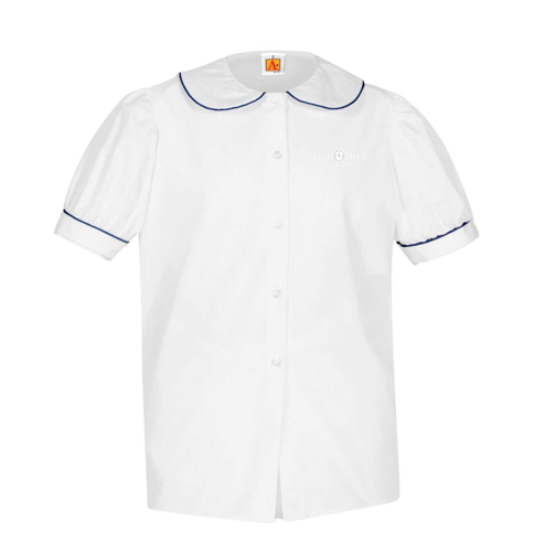 color_White with navy piping