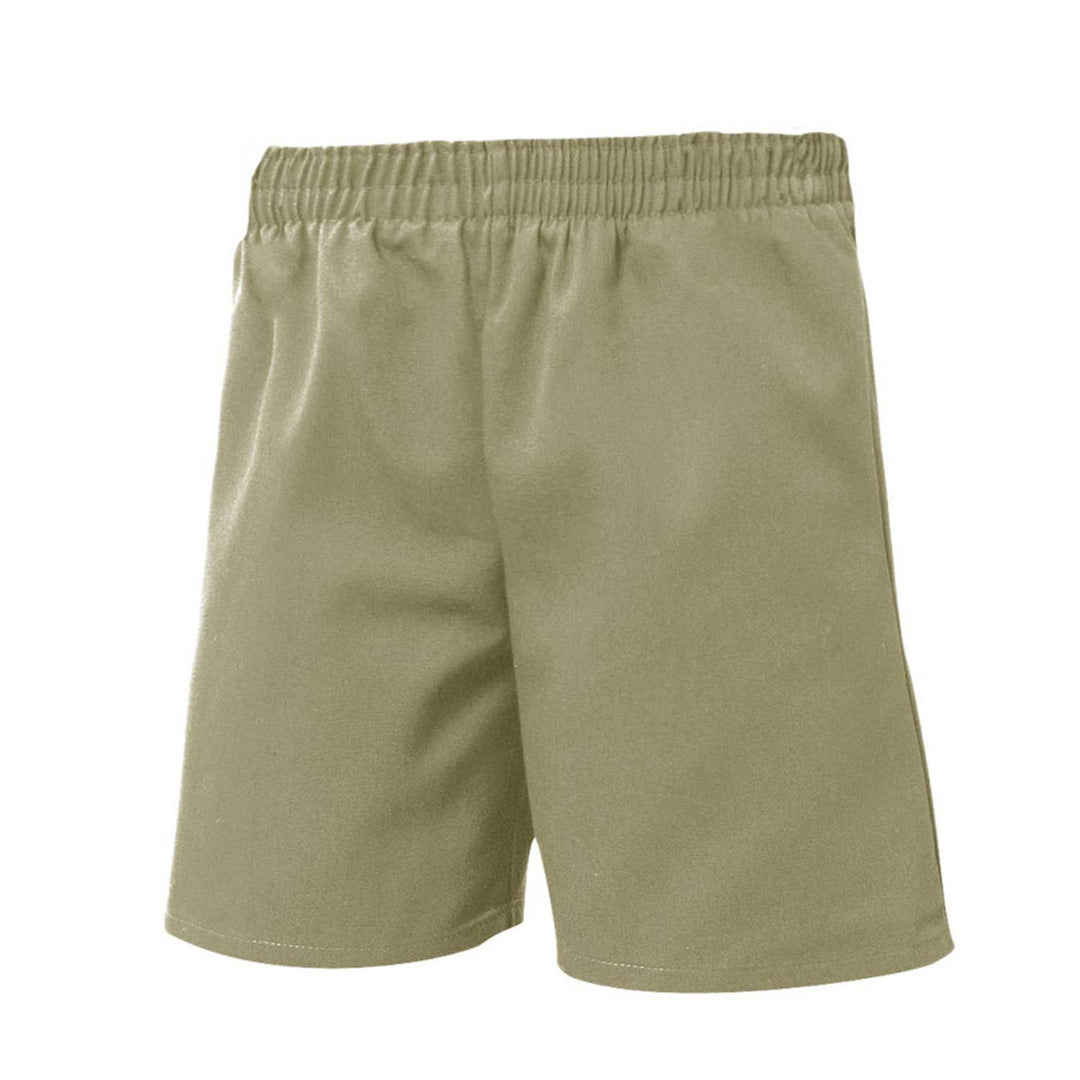 Elastic Waist Pull-on Khaki Twill Shorts