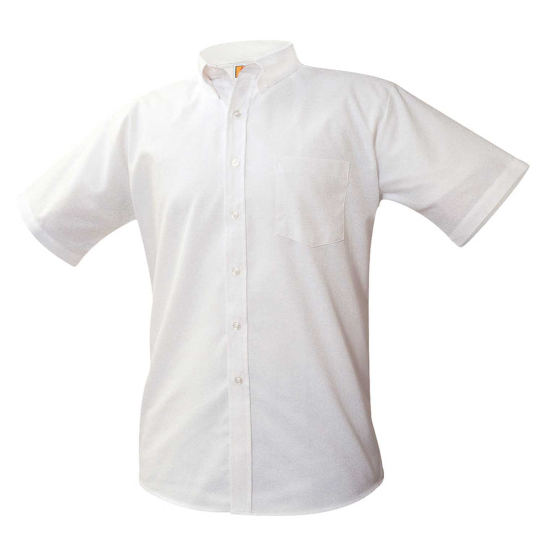 White short-sleeve oxford