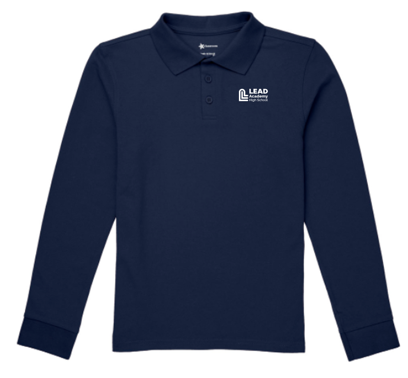 LEAD Academy Long-Sleeve Polo (logo or blank)