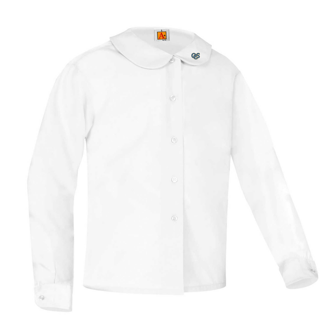 Girls Long-Sleeve Peter Pan Blouse