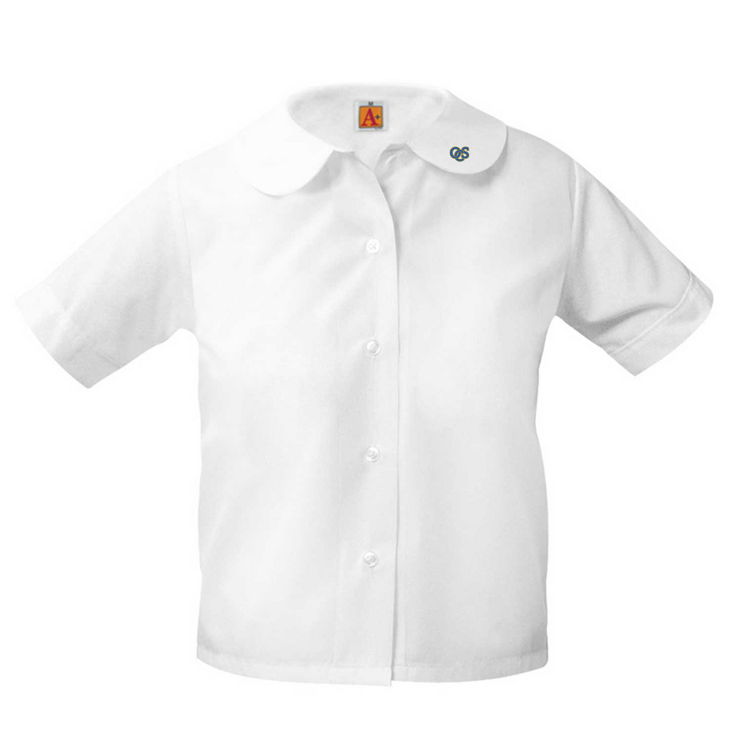 Girls Short-Sleeve Peter Pan Blouse