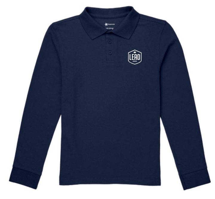 LEAD Academy Long-Sleeve Polo (logo or blank)